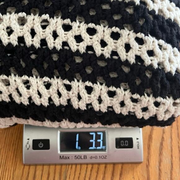 Zara Limited Edition Openwork Chunky Knit Striped Boho Chic Crop Sweater Medium - Picture 12 of 13